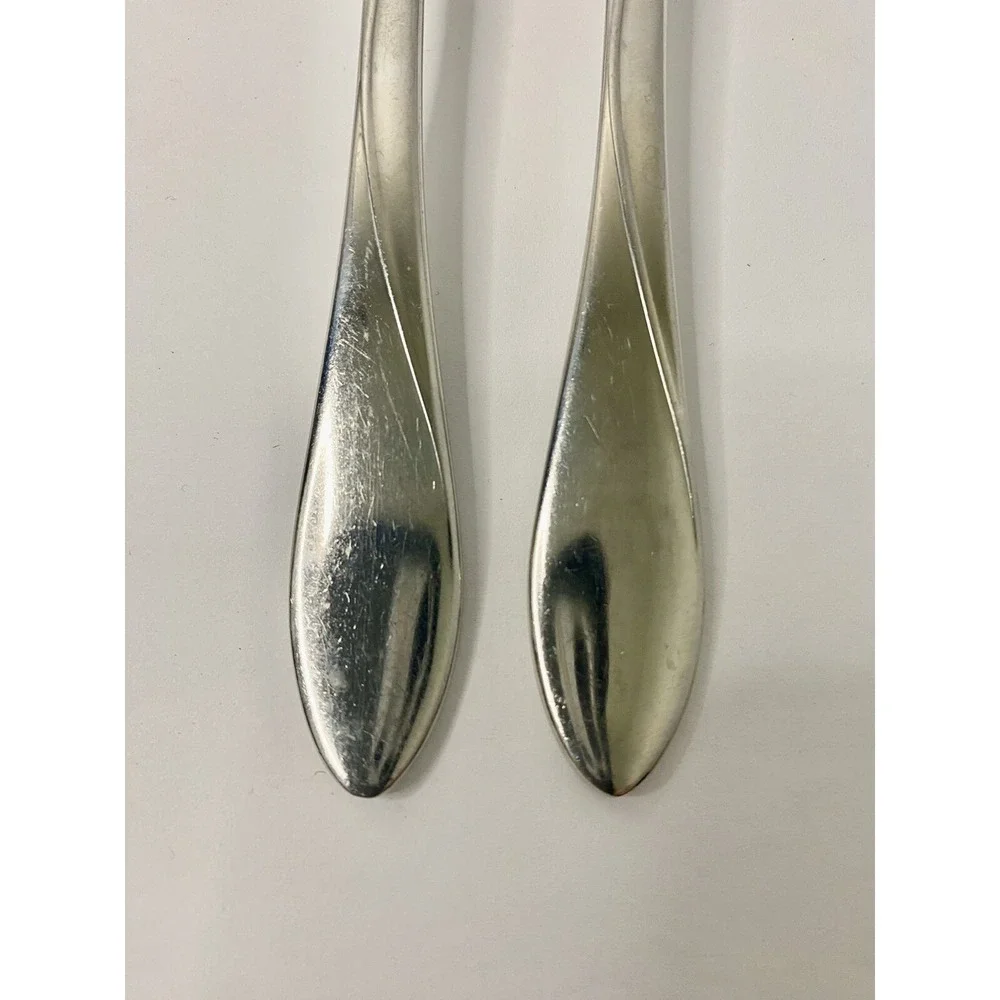 Yamazaki Raceme Japan Stainless Steel Flatware Salad Forks Lot Of 2 Silver